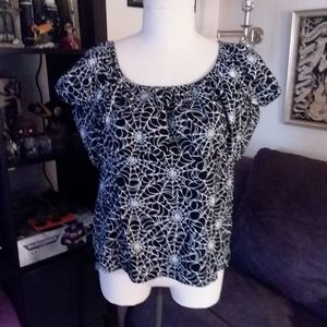 4x Pinup Culture Peasant Spider Cobweb top ONLY